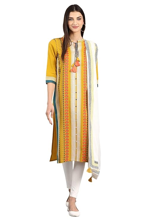 W for Woman Women's Cotton Solid Straight Kurta